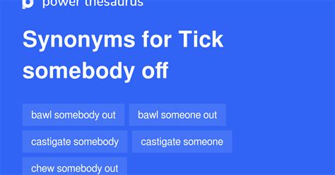 TICK SOMEONE OFF Synonyms .